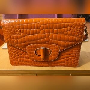 Vicosta Orange Crocodile Small Handbag